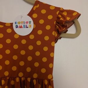 NWT Dotdotsmile Empire Orange w/ Yellow Polkadot